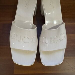Gucci Women's White Mules Rubber 60mm